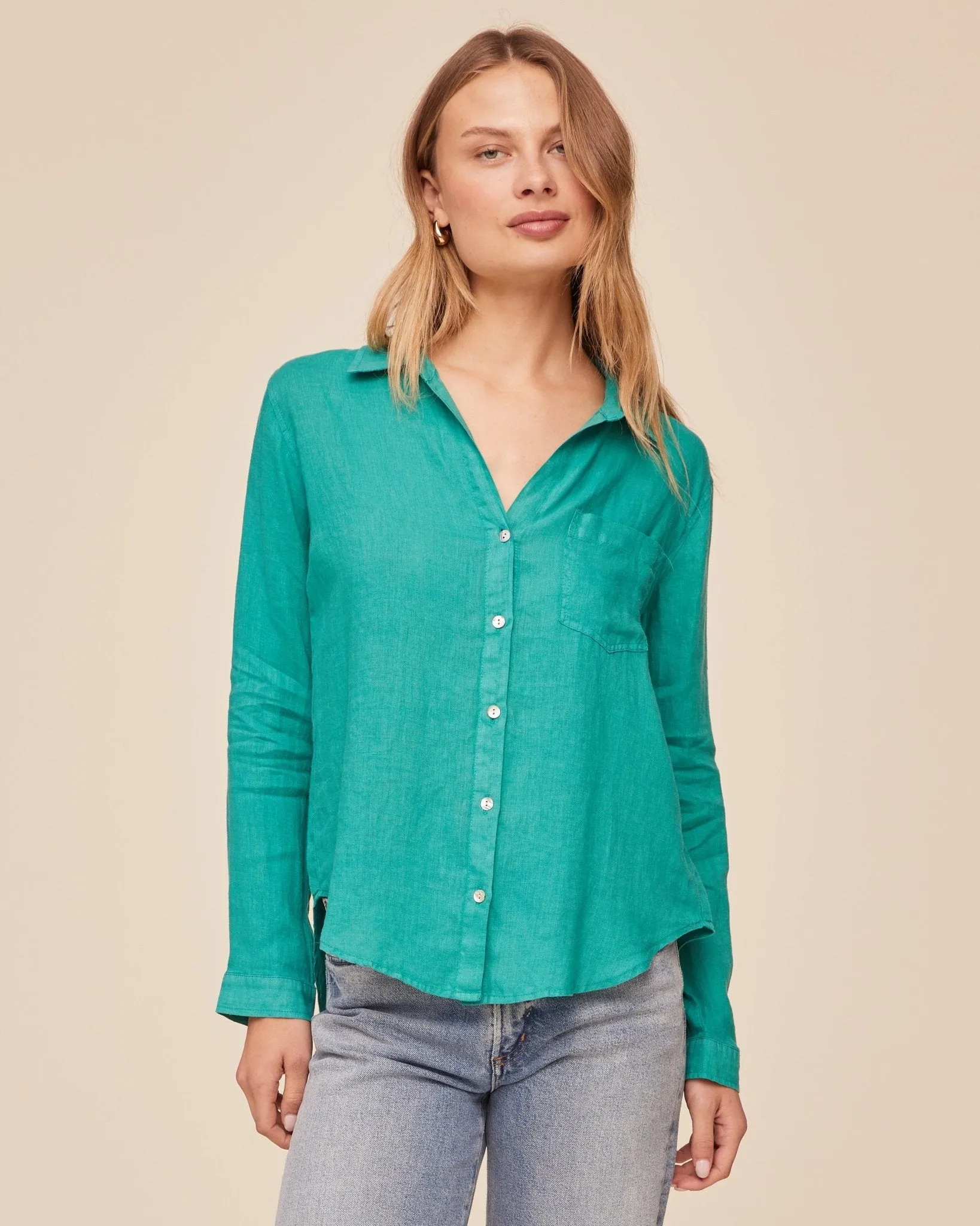 Pocket Button Down - Aqua Green sold by Bella Dahl product image thumbnail 2