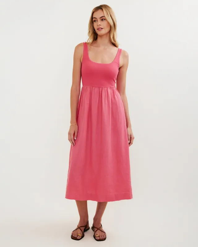 Sleeveless Knit Combo Dress - Spiced Hibiscus made by Bella Dahl