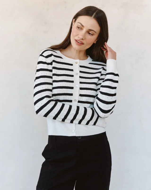 Fitted Cardigan - Cherie Stripe made by Bella Dahl