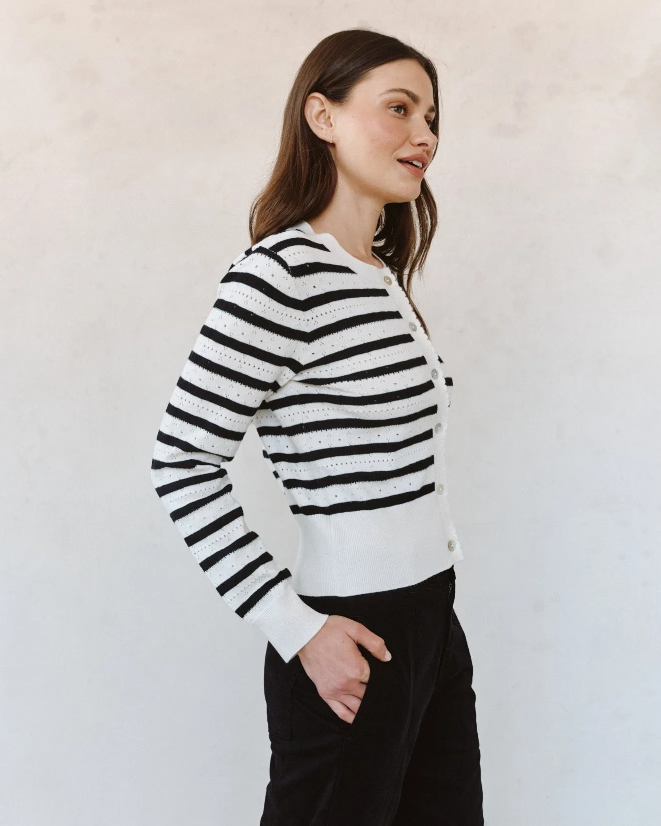 Fitted Cardigan - Cherie Stripe sold by Bella Dahl product image thumbnail 3