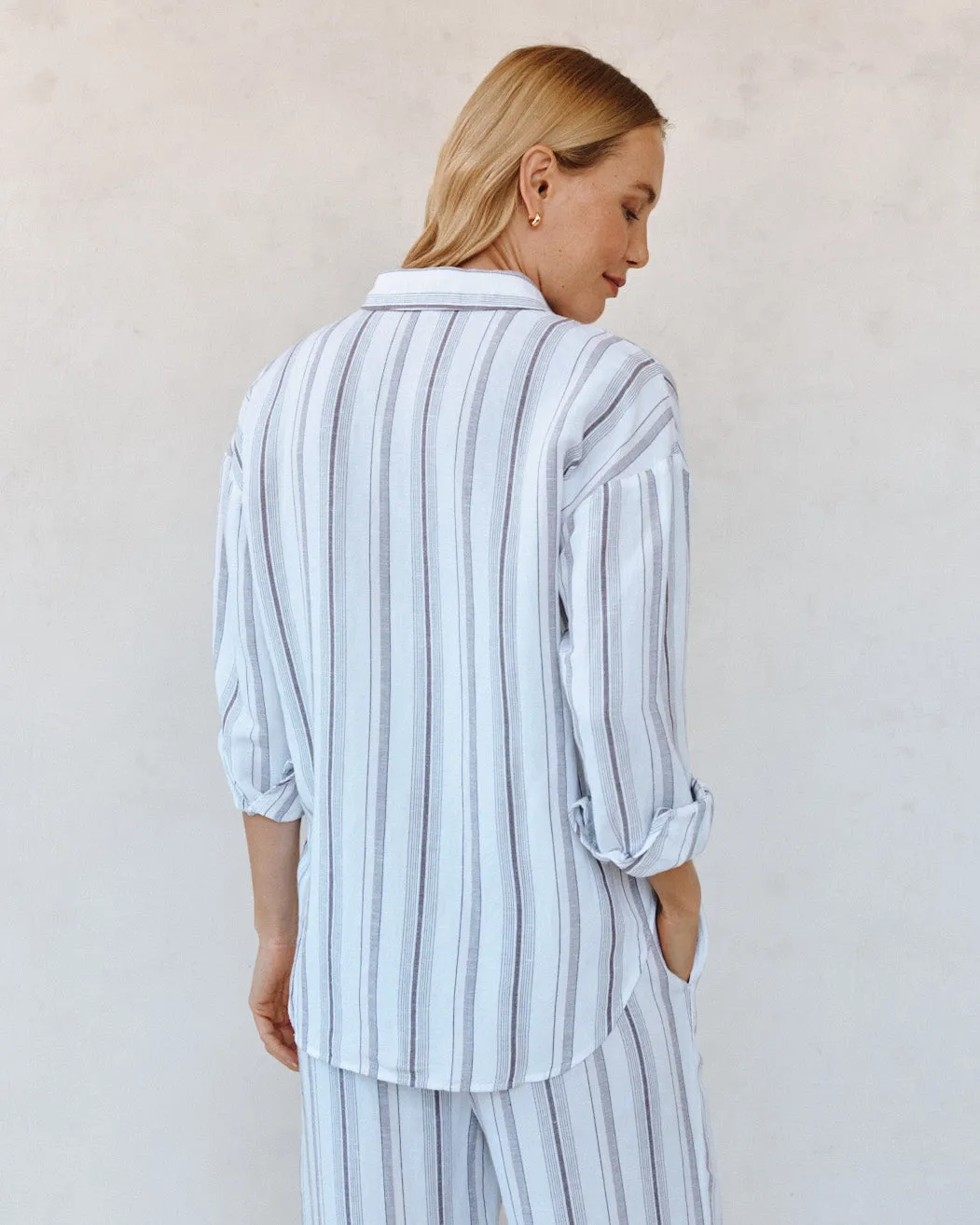Oversized Clean Shirt - Rosewood Stripe sold by Bella Dahl product image thumbnail 5