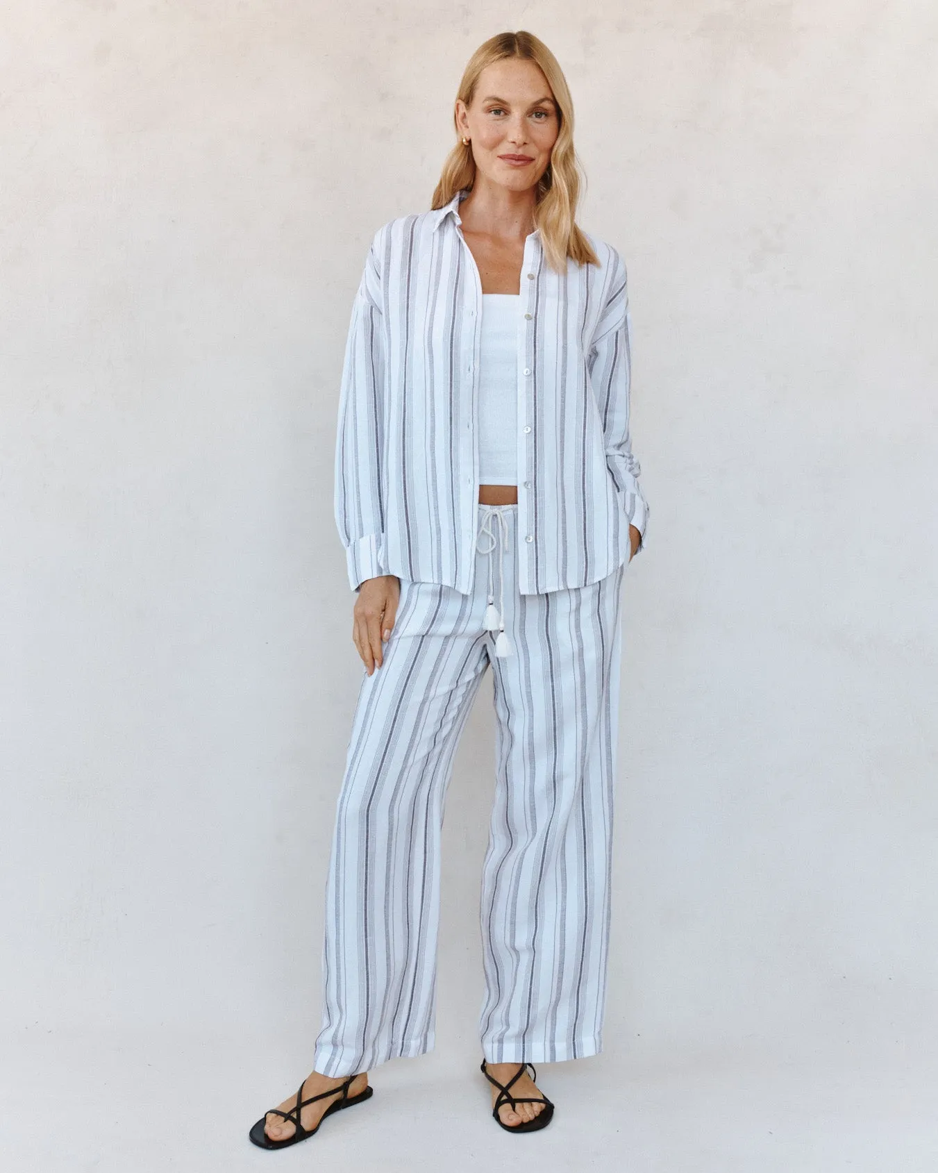 Oversized Clean Shirt - Rosewood Stripe sold by Bella Dahl product image thumbnail 2