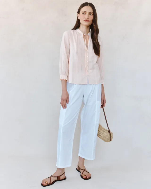 3/4 Sleeve Tie Neck Blouse - Pink Opal sold by Bella Dahl