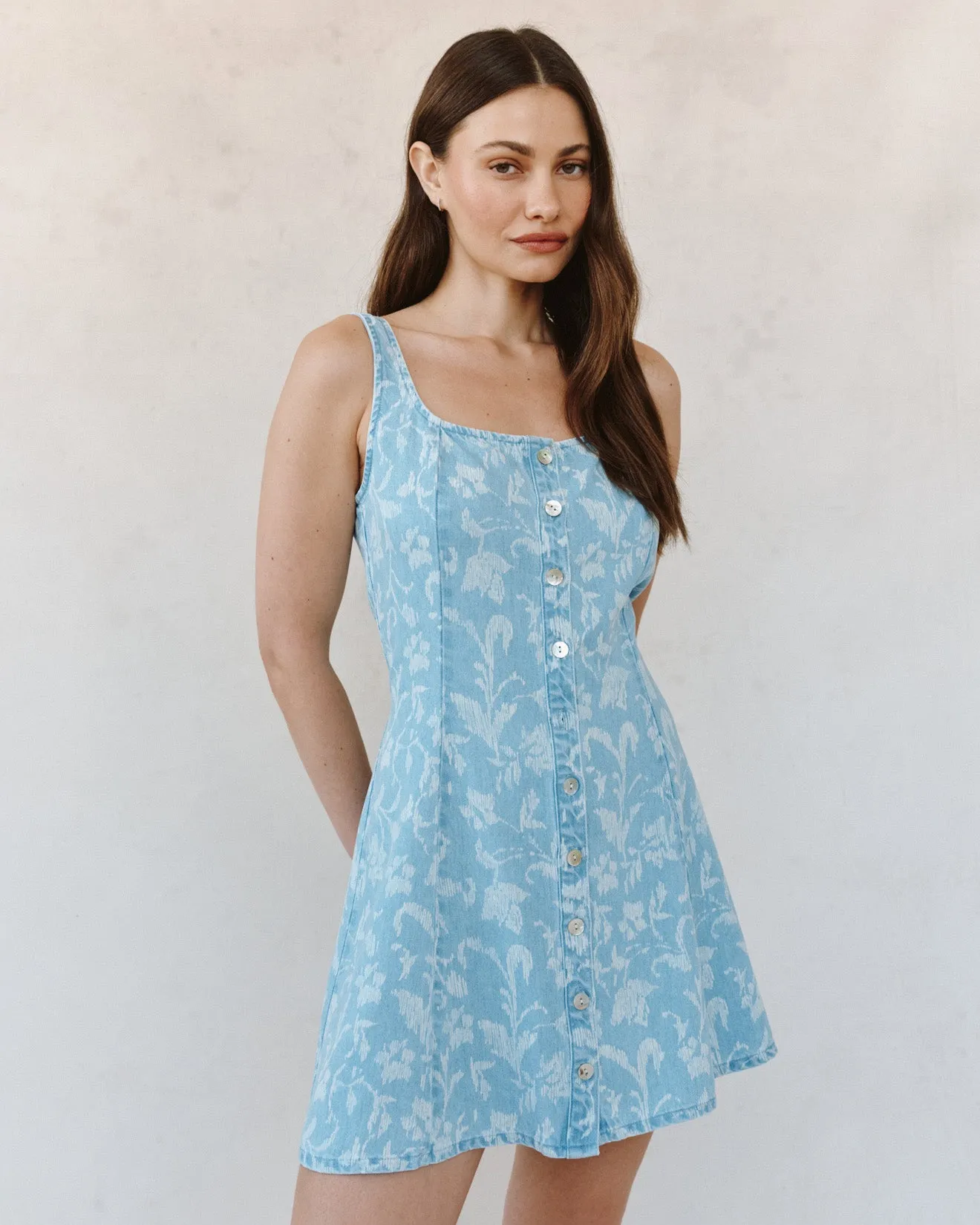 Sleeveless Button Front Fitted Dress - Vintage Fleur Denim sold by Bella Dahl product image thumbnail 3
