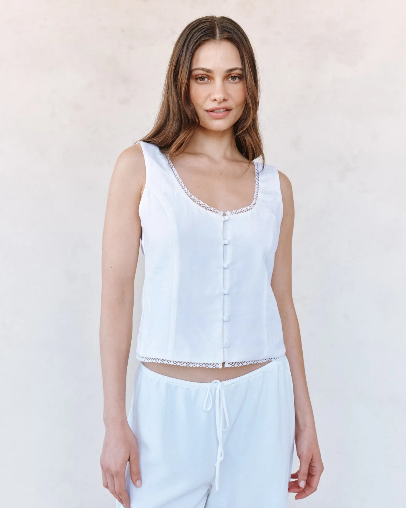 Fitted Bodice Top With Smock Back - White sold by Bella Dahl product image thumbnail 3
