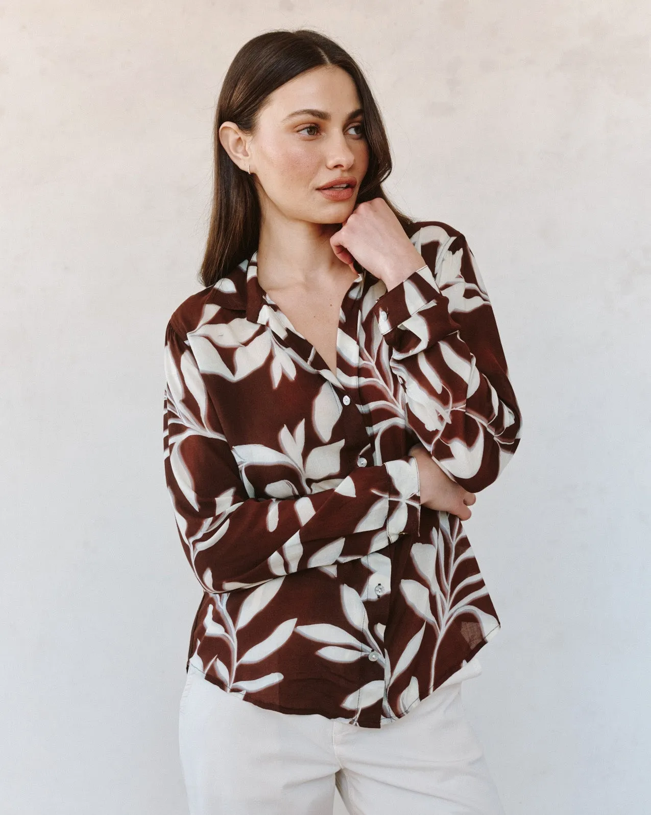 Classic Button Down - Botanical Blur Print sold by Bella Dahl product image thumbnail 3
