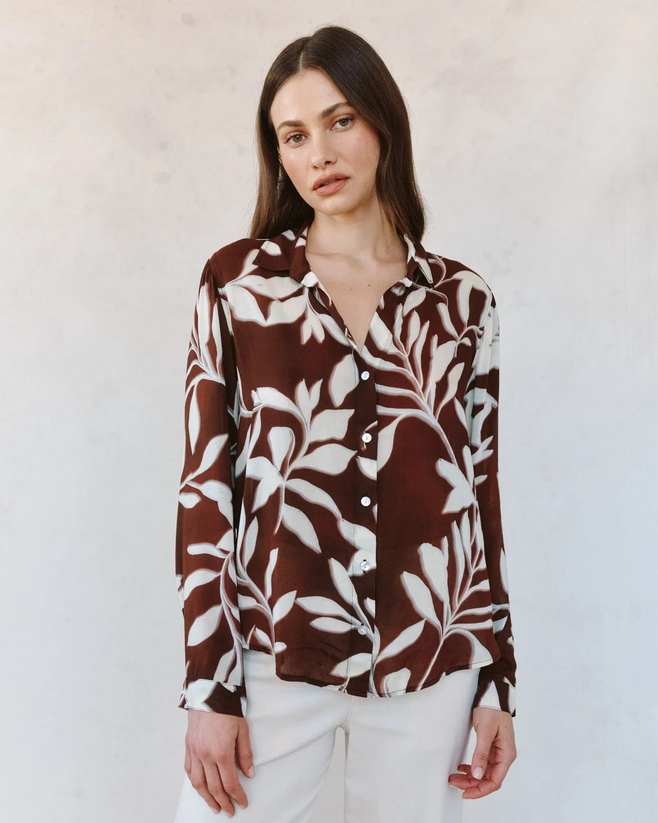 Classic Button Down - Botanical Blur Print sold by Bella Dahl product image thumbnail 2