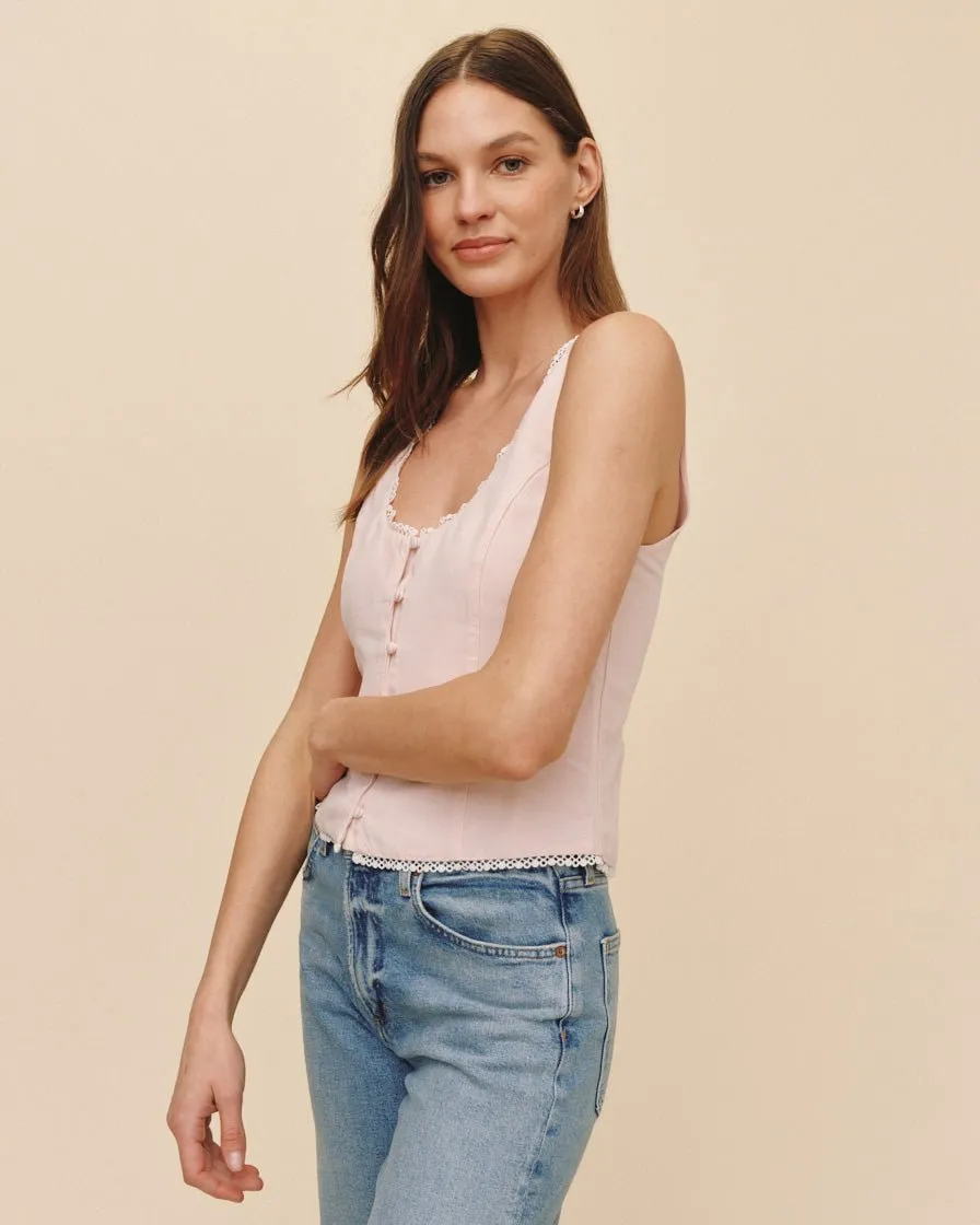 Fitted Bodice Top With Smock Back - Ballet Pink sold by Bella Dahl product image thumbnail 5