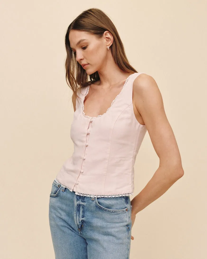 Fitted Bodice Top With Smock Back - Ballet Pink sold by Bella Dahl product image thumbnail 3