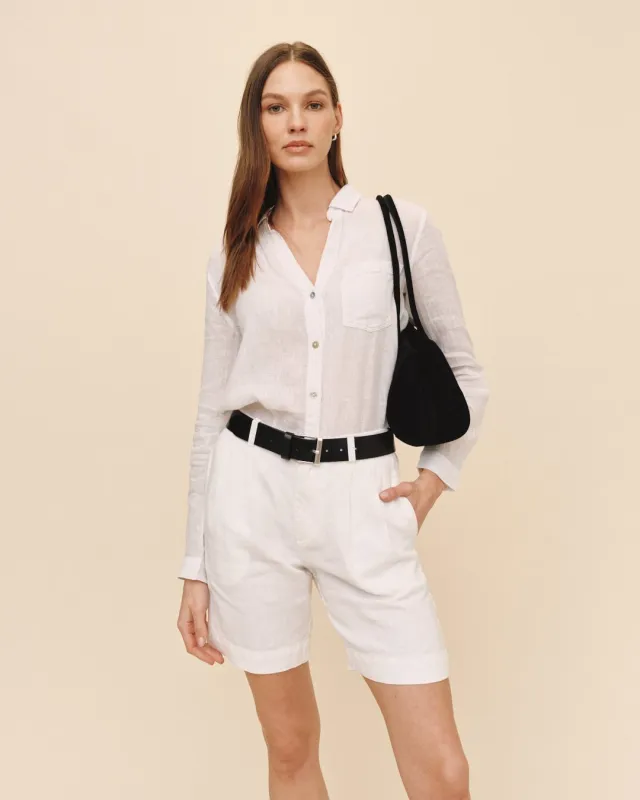 Pleated Bermuda - White made by Bella Dahl