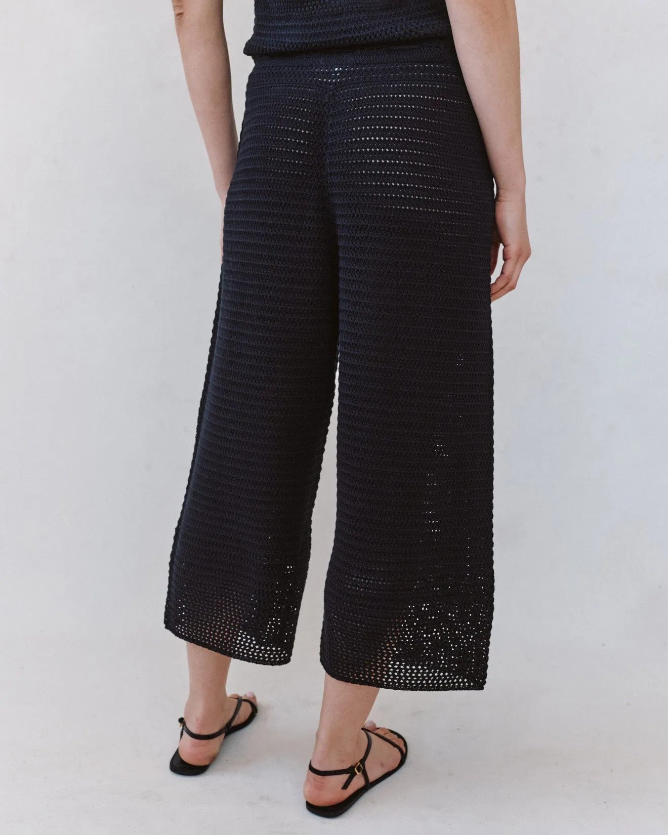 Crop Wide Leg Crochet Pant - Black sold by Bella Dahl product image thumbnail 4