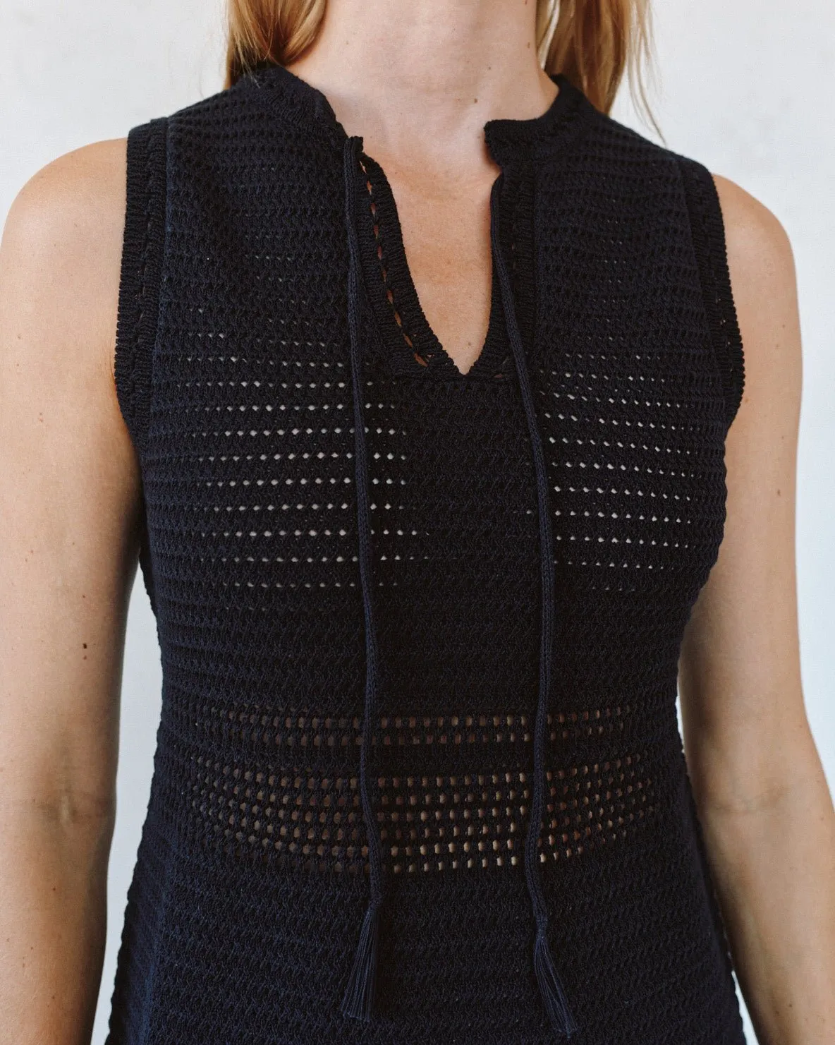 Short Sleeve Crochet Dress - Black sold by Bella Dahl product image thumbnail 4
