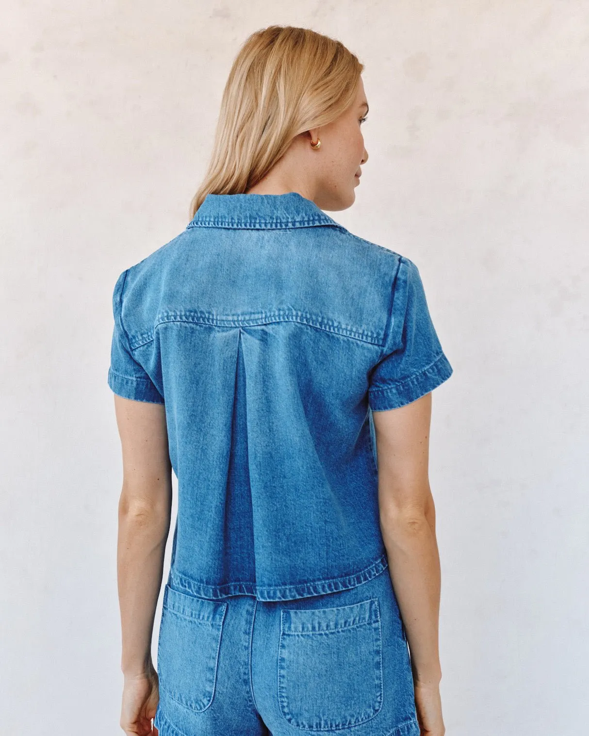 Short Sleeve Flap Pocket Shirt - Spring Horizon Wash sold by Bella Dahl product image thumbnail 4