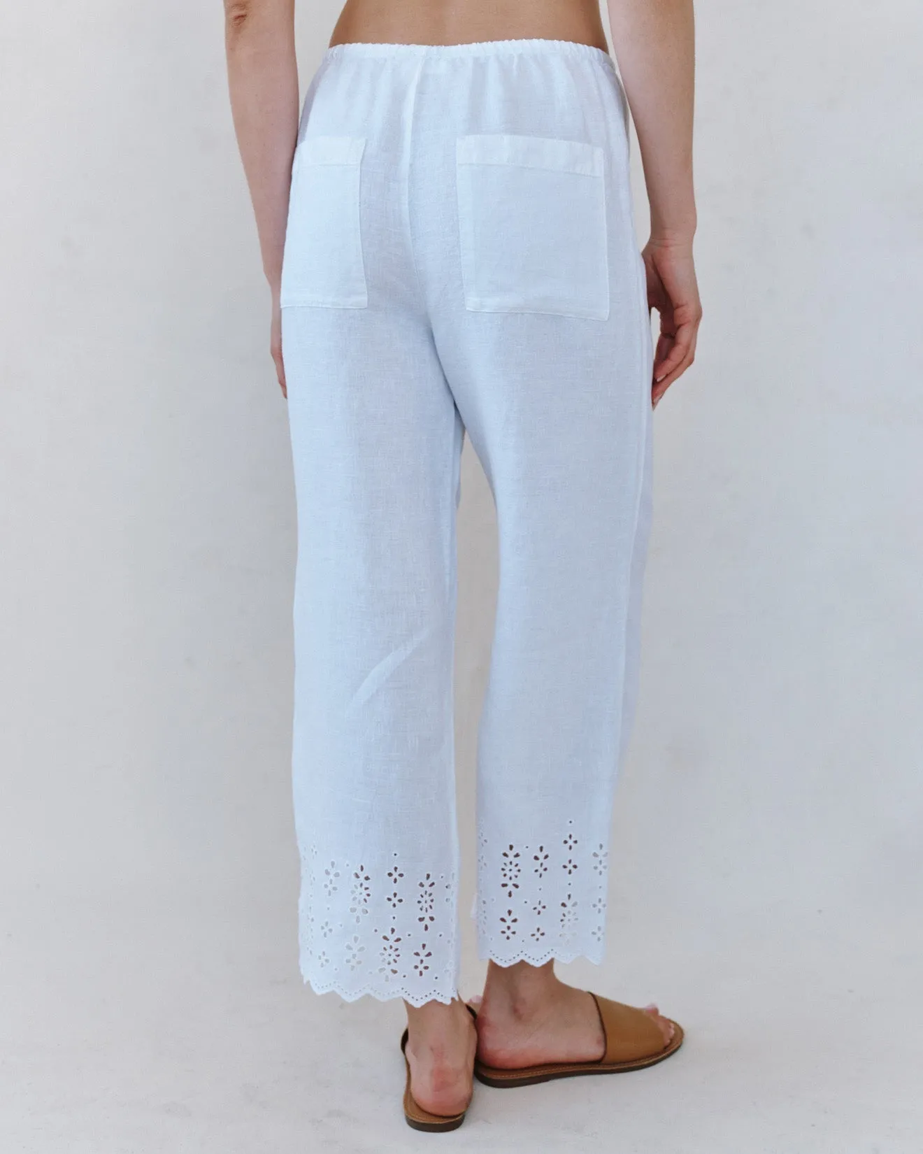 Beach Crop With Embroidered Hem - White sold by Bella Dahl product image thumbnail 4