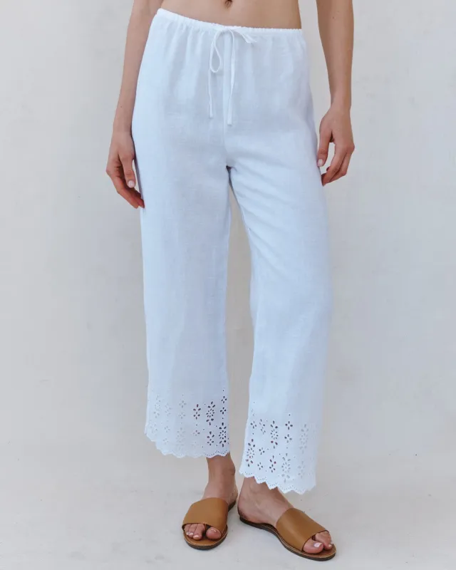 Beach Crop With Embroidered Hem - White made by Bella Dahl
