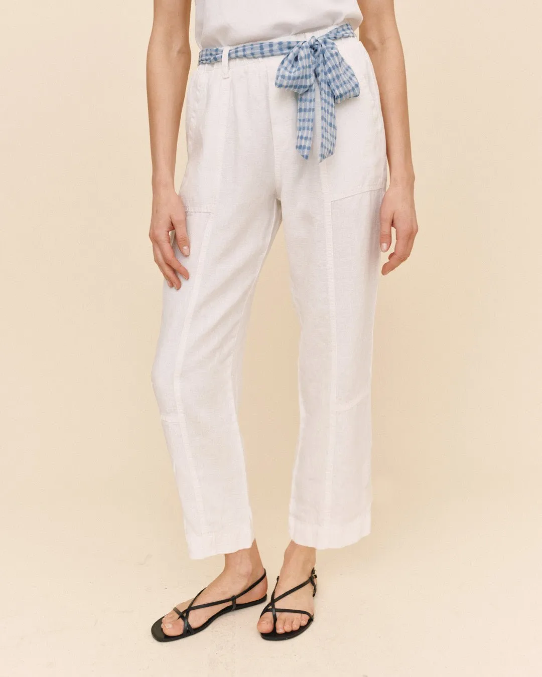 Seam Pant With Printed Sash - White sold by Bella Dahl product image thumbnail 2