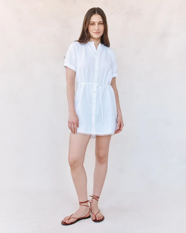 Short Sleeve Raglan Mini Dress - White made by Bella Dahl