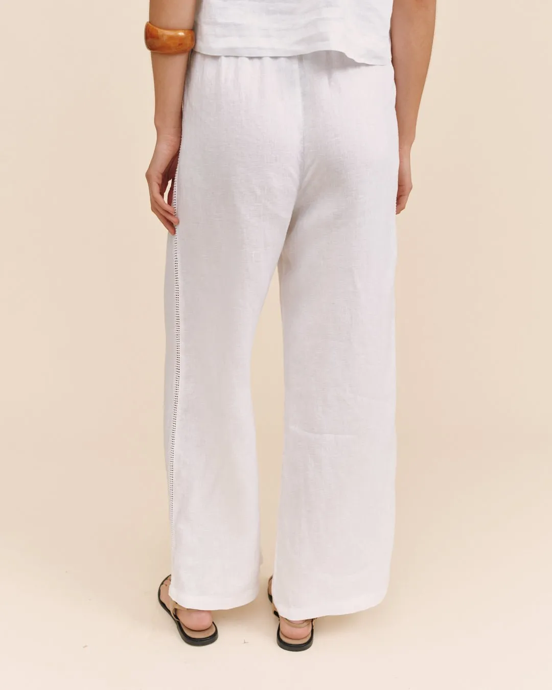 Beach Pant With Lattice Stripe - White sold by Bella Dahl product image thumbnail 3