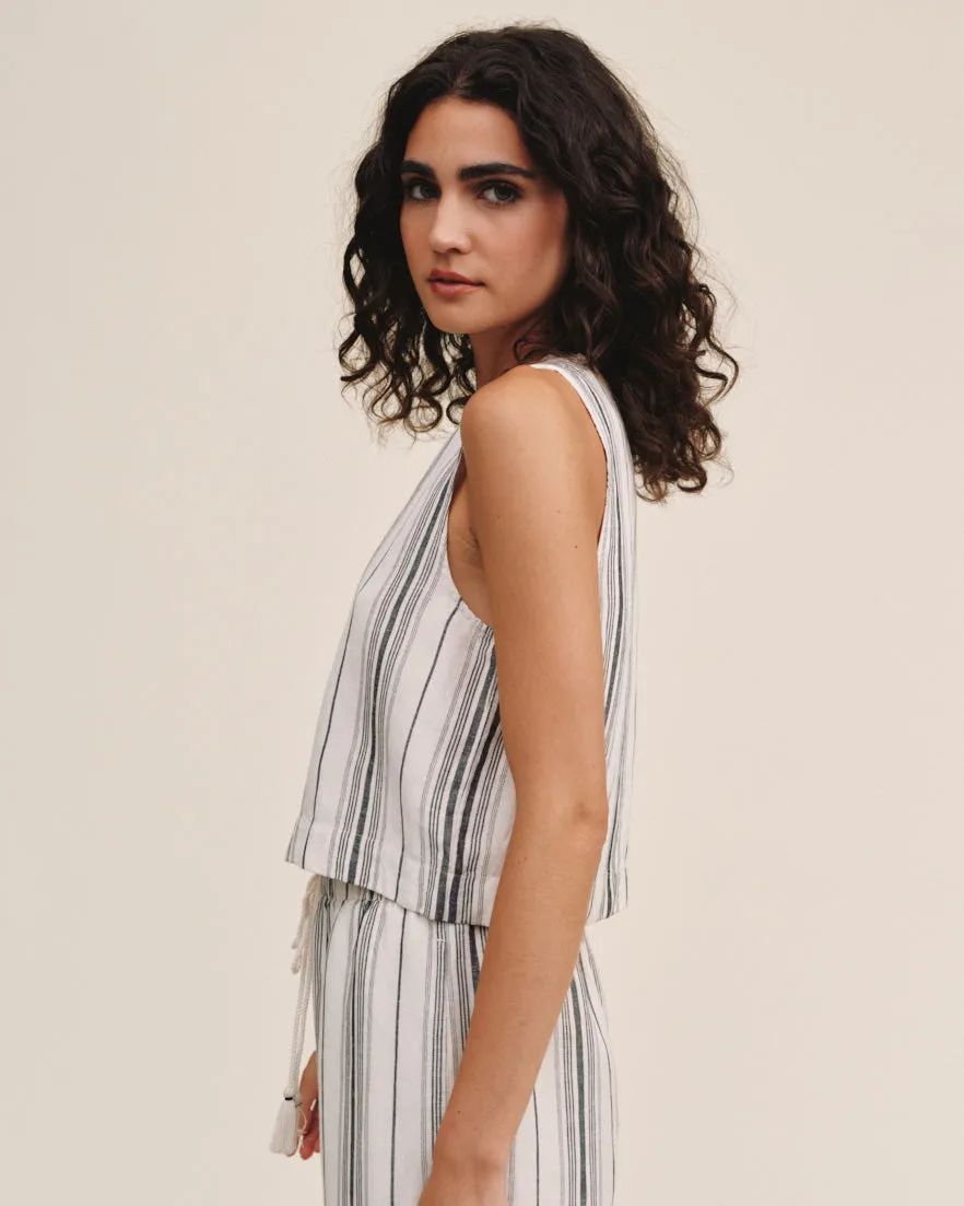 Sleeveless Button Front Top - Boardwalk Stripe sold by Bella Dahl product image thumbnail 3