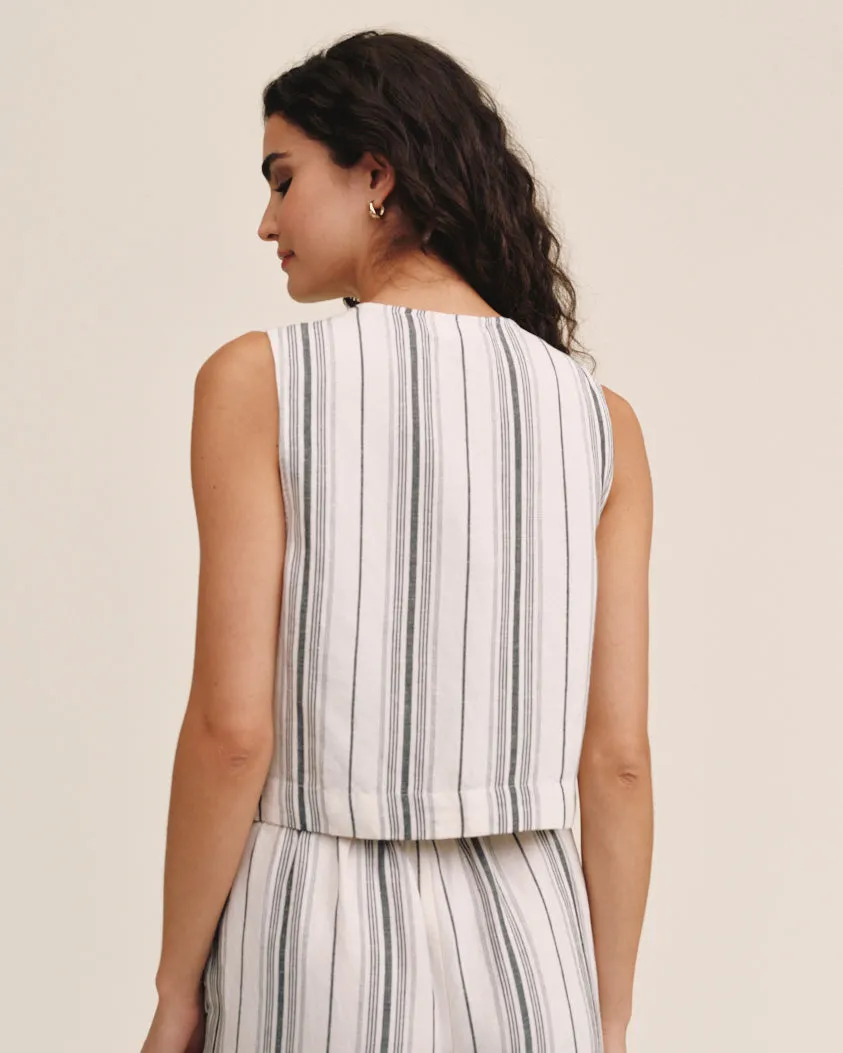 Sleeveless Button Front Top - Boardwalk Stripe sold by Bella Dahl product image thumbnail 4