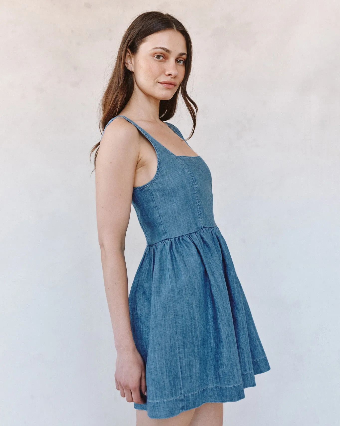 Fit and Flare Mini Dress - Island Blue Wash sold by Bella Dahl product image thumbnail 3