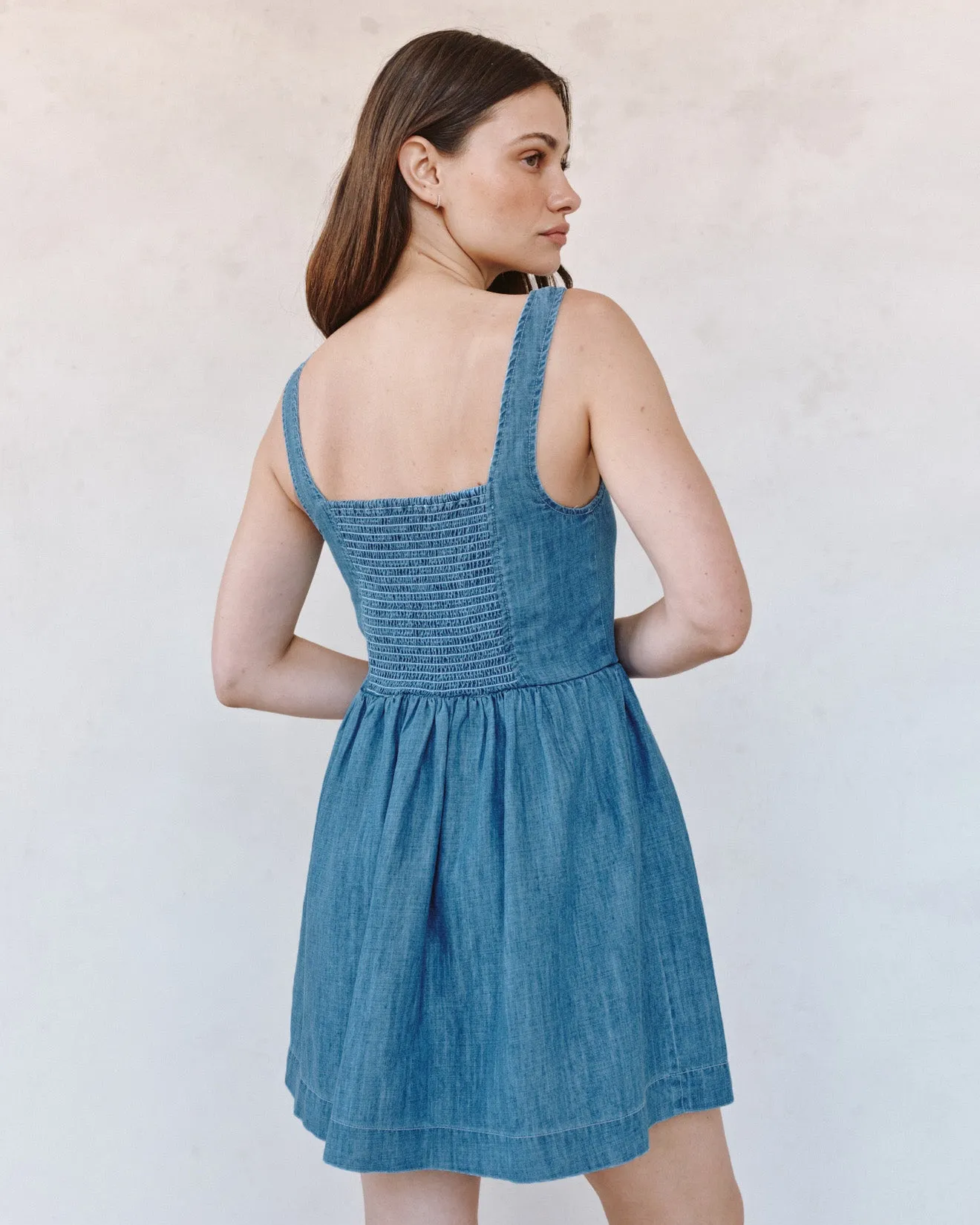 Fit and Flare Mini Dress - Island Blue Wash sold by Bella Dahl product image thumbnail 4