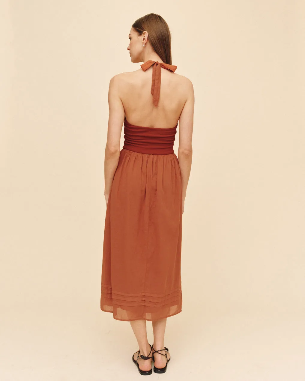 Halter Neck Mixed Dress - Red Sand sold by Bella Dahl product image thumbnail 5