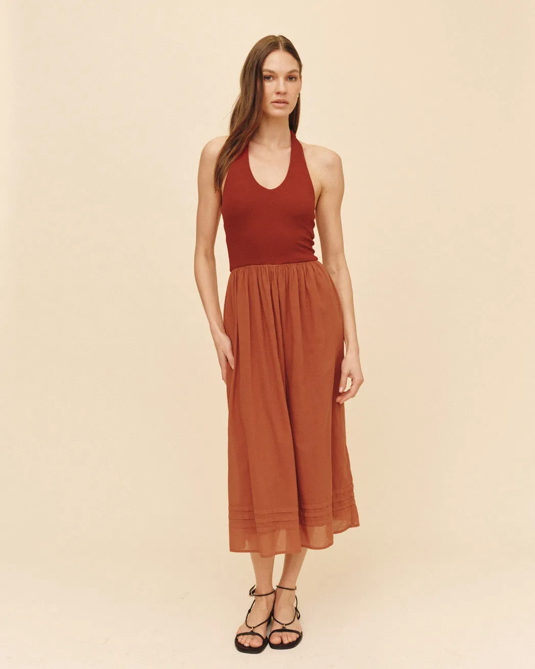 Halter Neck Mixed Dress - Red Sand sold by Bella Dahl product image thumbnail 3