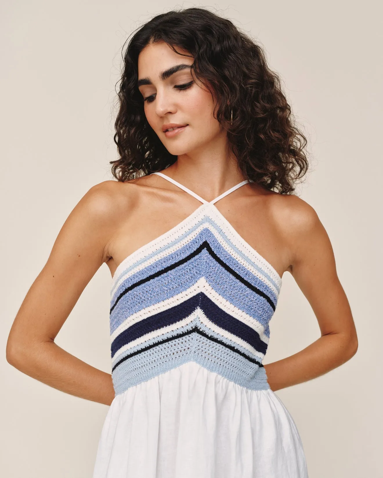 Crochet Mixed Dress - Ocean Blue sold by Bella Dahl product image thumbnail 4