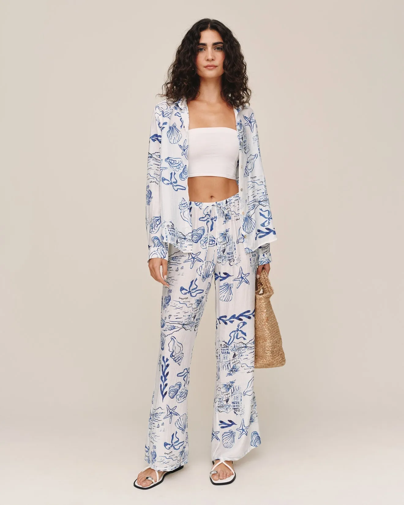 Wide Leg Beach Pant - Riviera Print sold by Bella Dahl product image thumbnail 4
