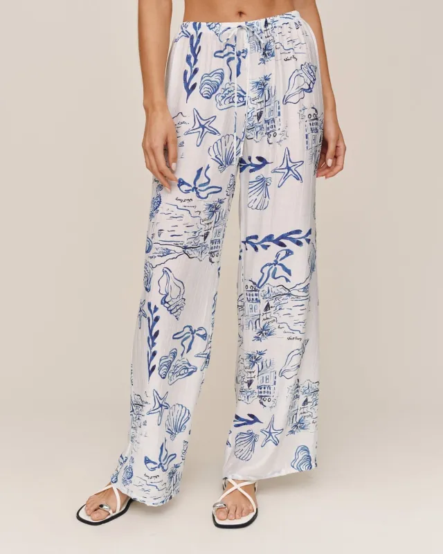 Wide Leg Beach Pant - Riviera Print made by Bella Dahl