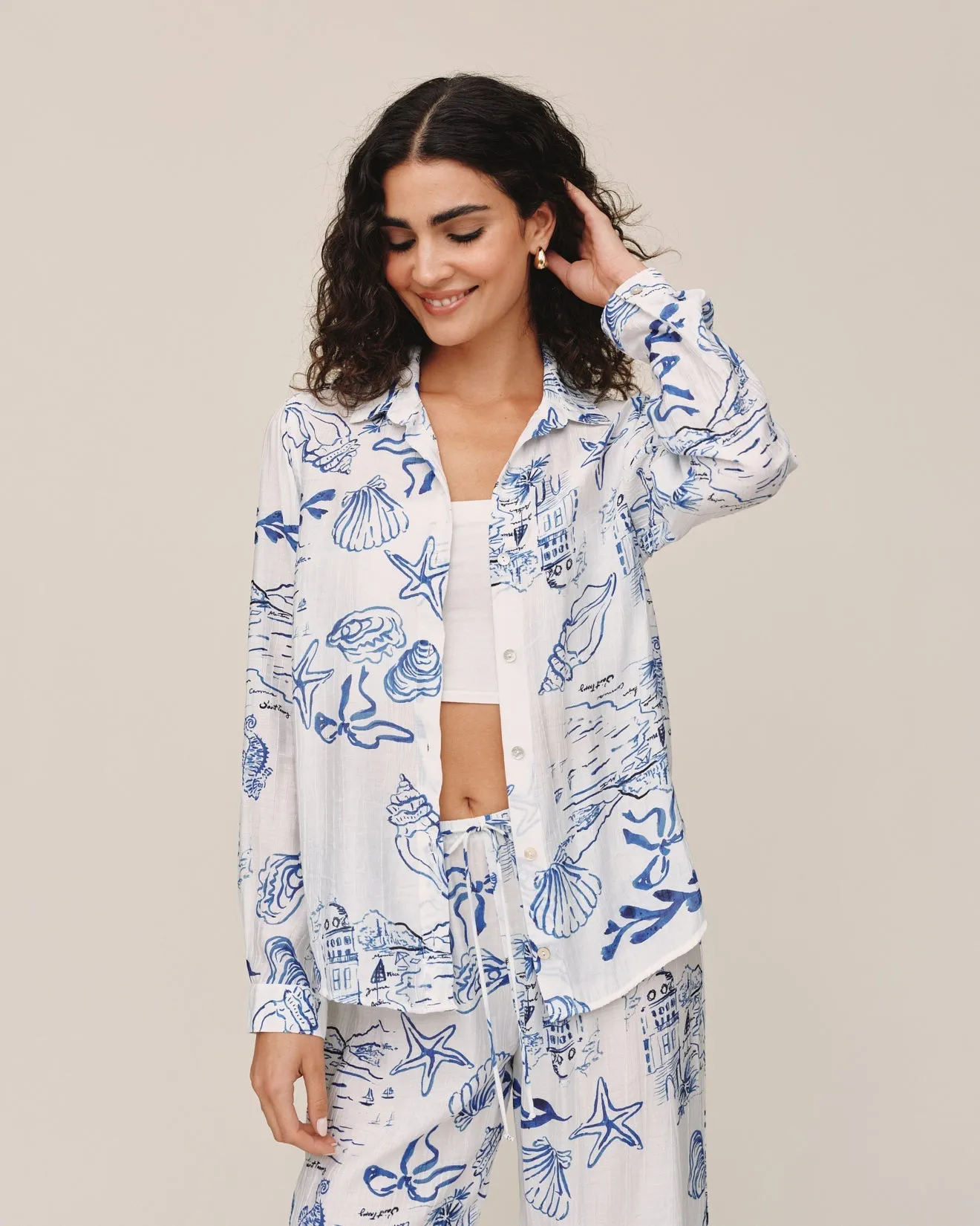 Classic Button Down - Riviera Print sold by Bella Dahl