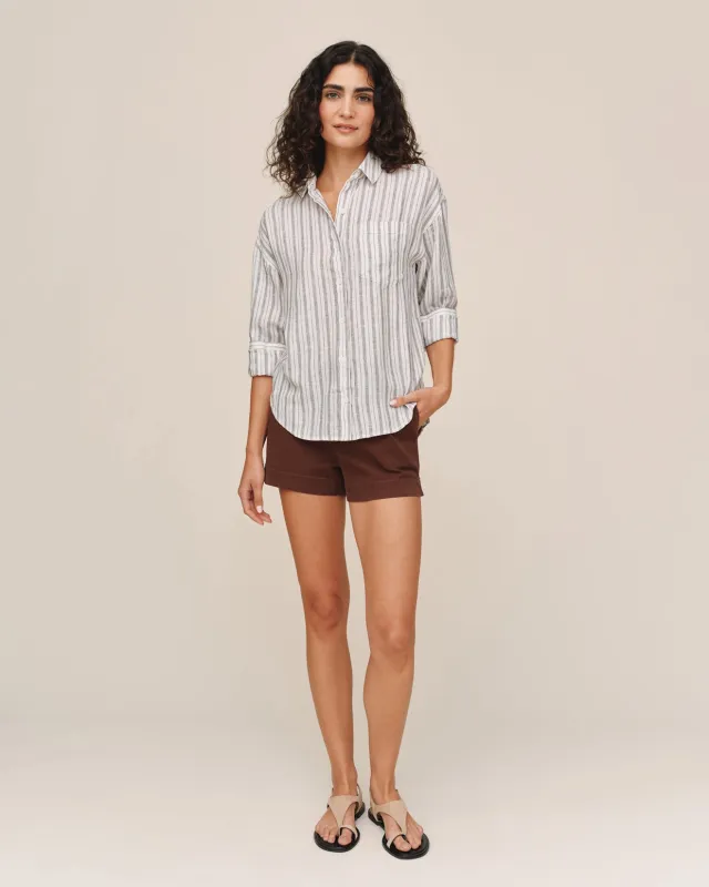Long Sleeve Oversize Pocket shirt - Driftwood Stripe made by Bella Dahl
