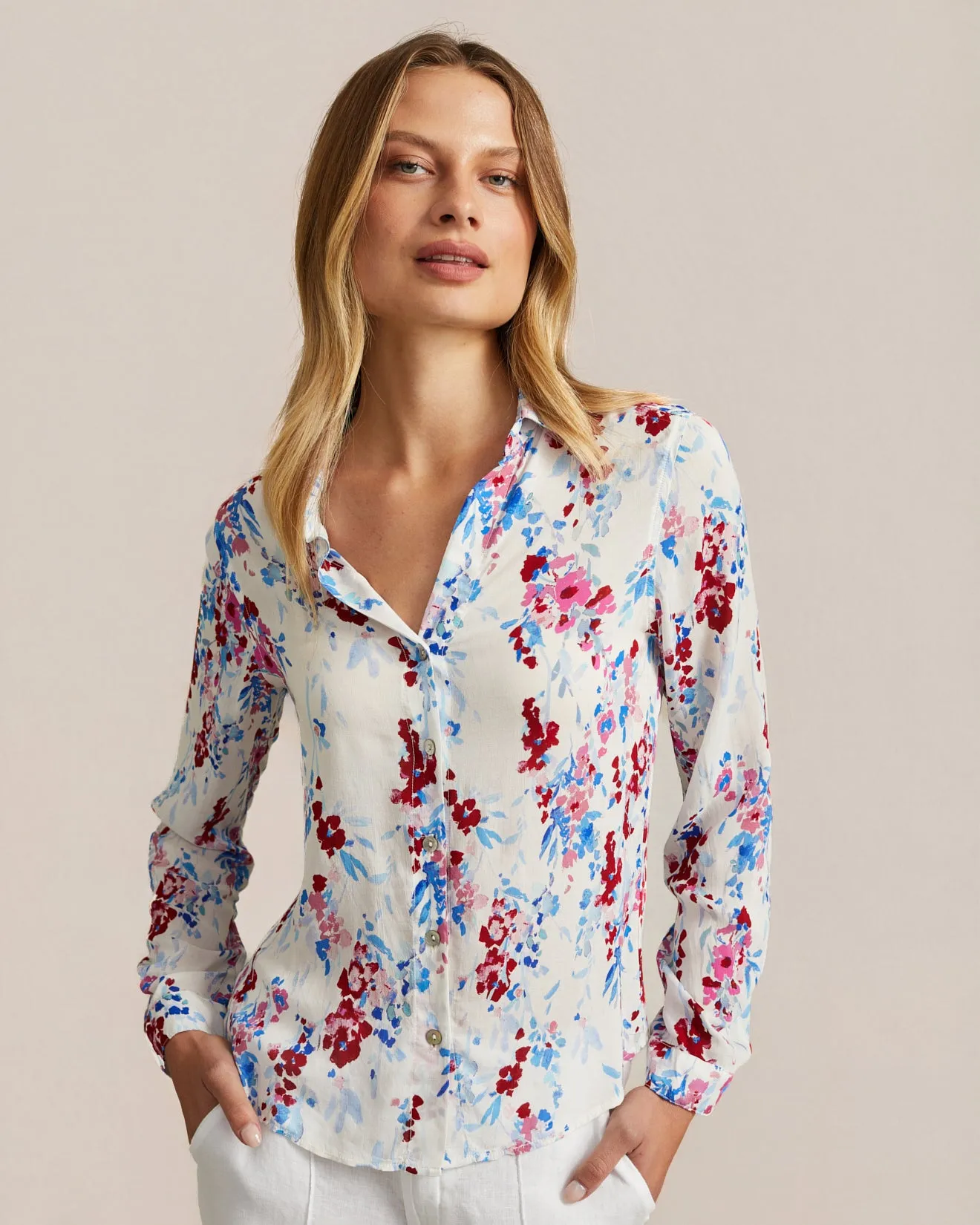 Classic Button Down - Nautical Bloom Print sold by Bella Dahl