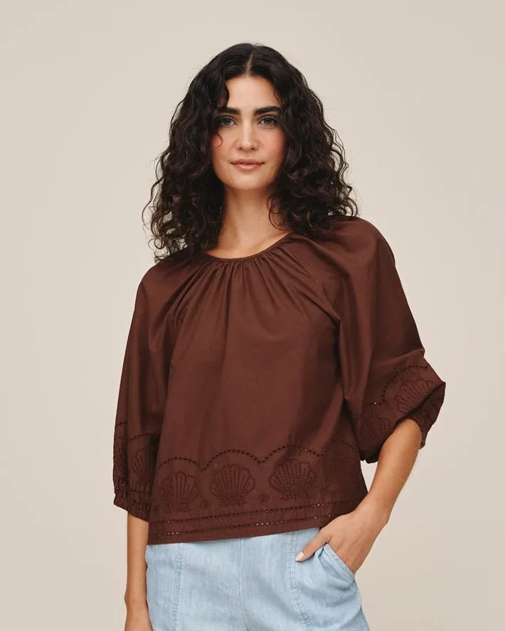 Short Raglan Sleeve Top - Sea Glass Brown sold by Bella Dahl