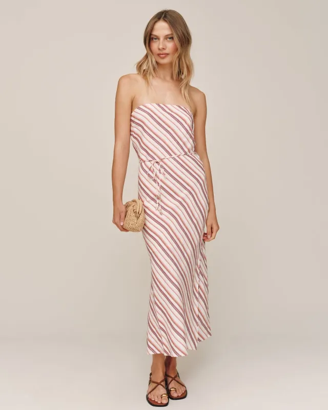 Strapless Bias Maxi Dress - Sunset Stripe made by Bella Dahl