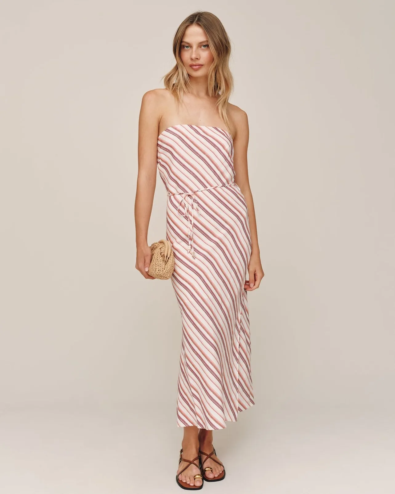 Strapless Bias Maxi Dress - Sunset Stripe sold by Bella Dahl