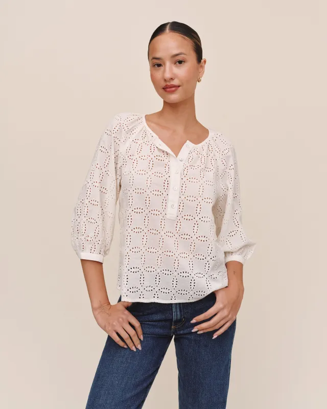 3/4 Sleeve Pullover- Ivory made by Bella Dahl