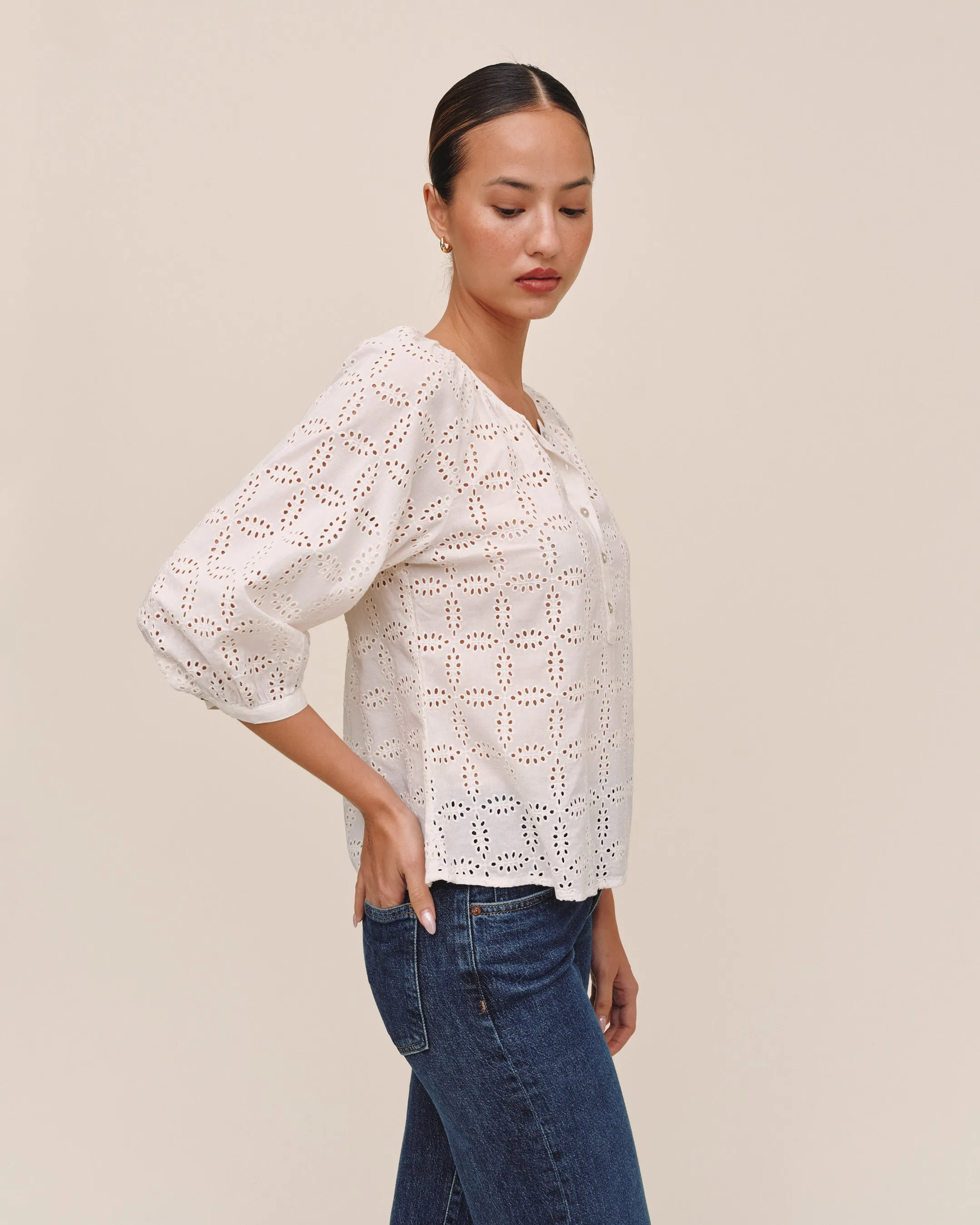 3/4 Sleeve Pullover- Ivory sold by Bella Dahl product image thumbnail 3