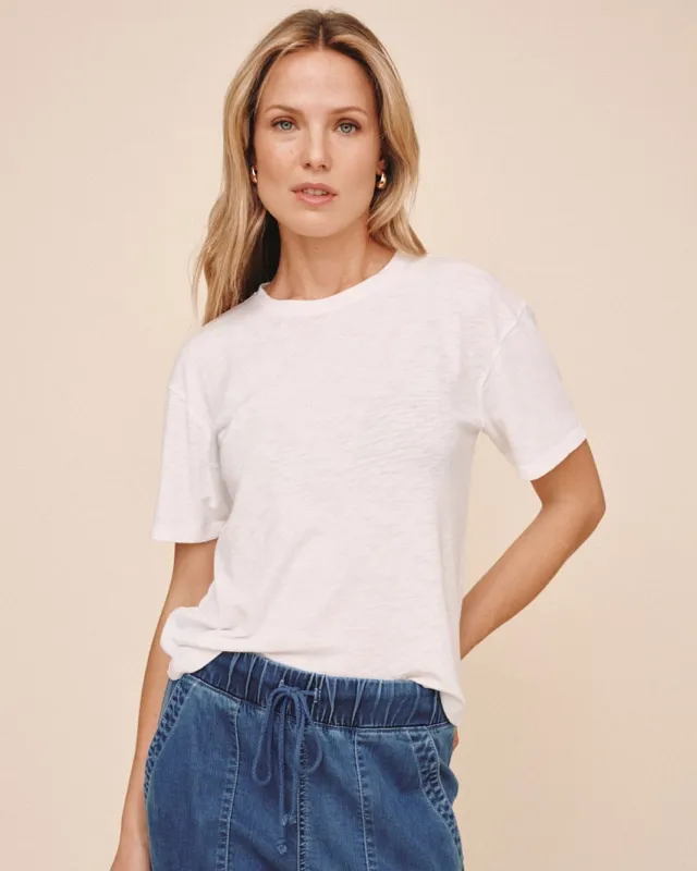 Relaxed Crew Neck Tee - White made by Bella Dahl