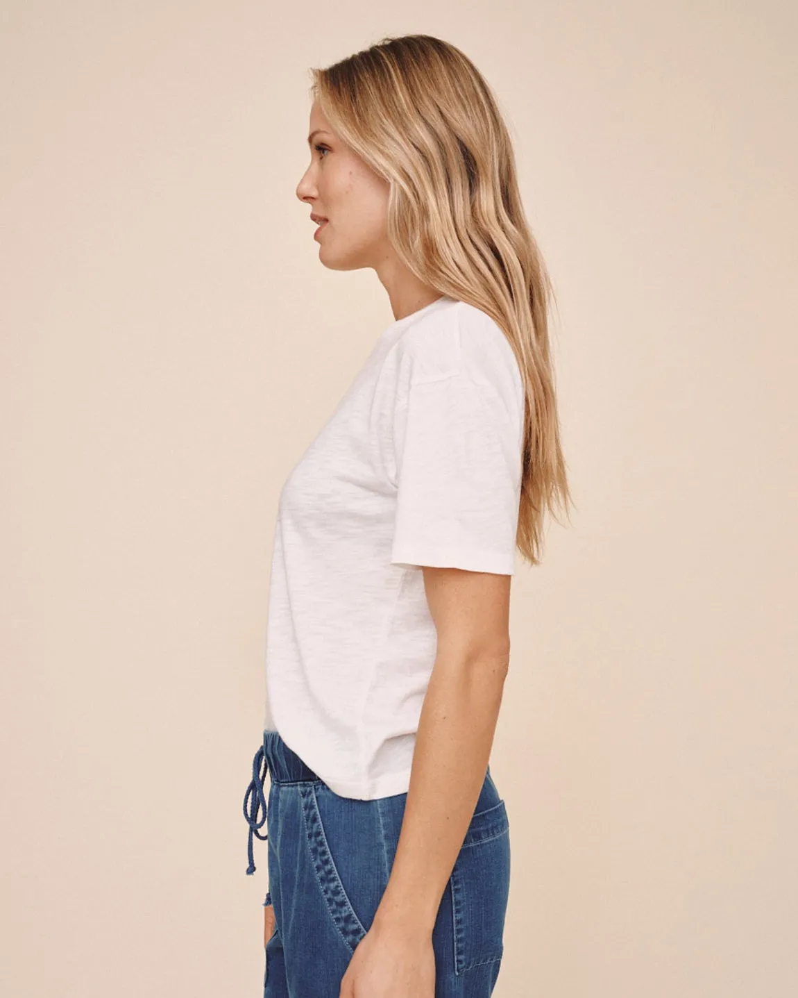 Relaxed Crew Neck Tee - White sold by Bella Dahl product image thumbnail 3