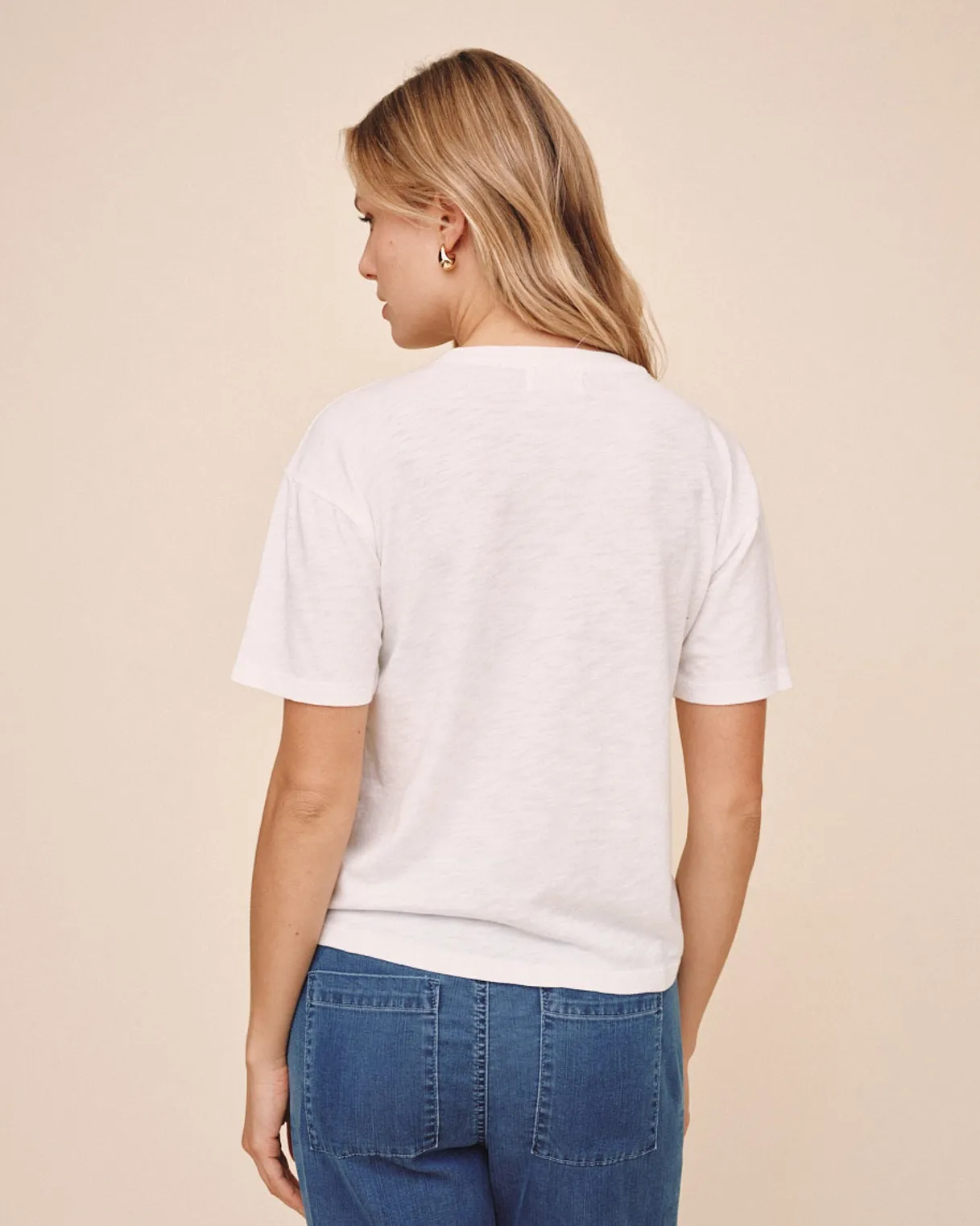 Relaxed Crew Neck Tee - White sold by Bella Dahl product image thumbnail 2