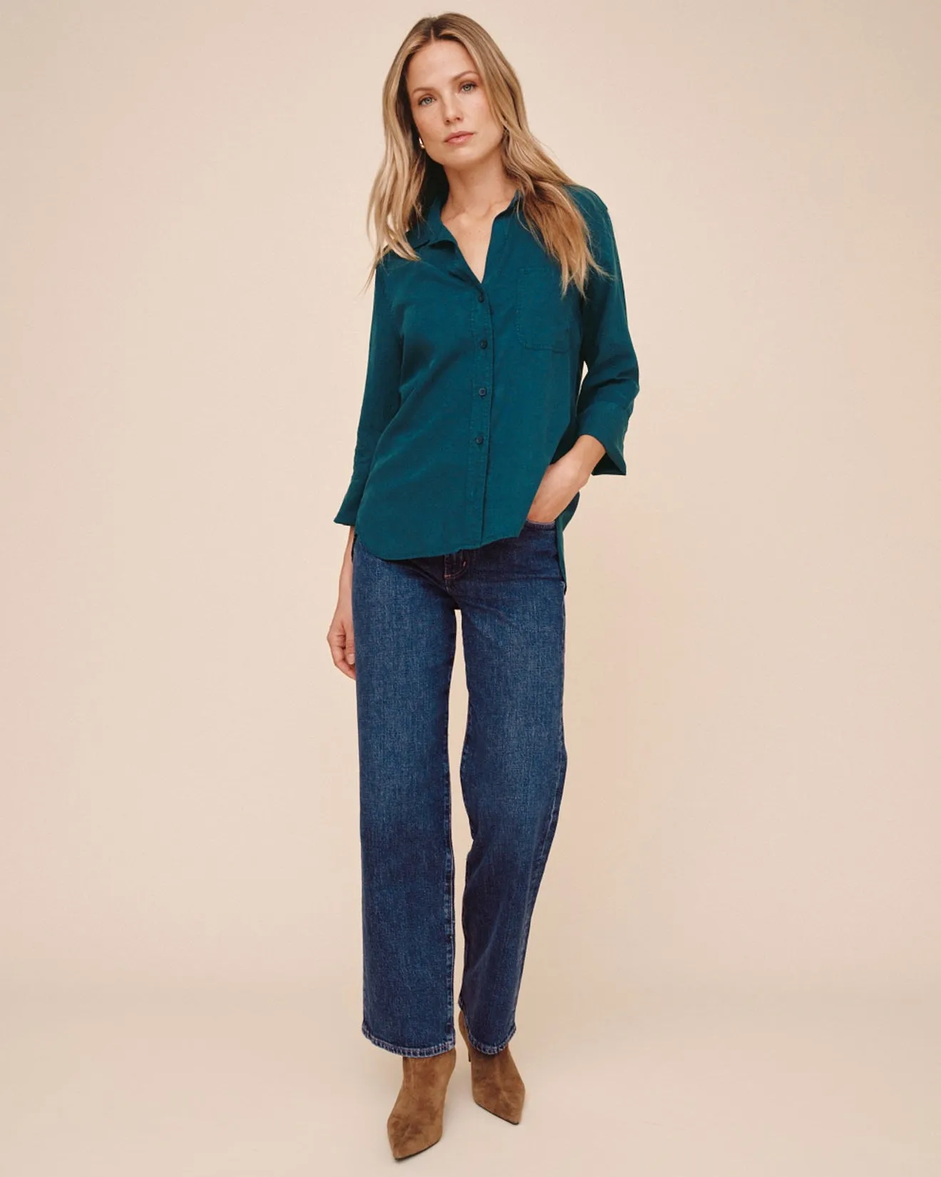 Shirt Tail Button Down - Twilight Teal sold by Bella Dahl product image thumbnail 4