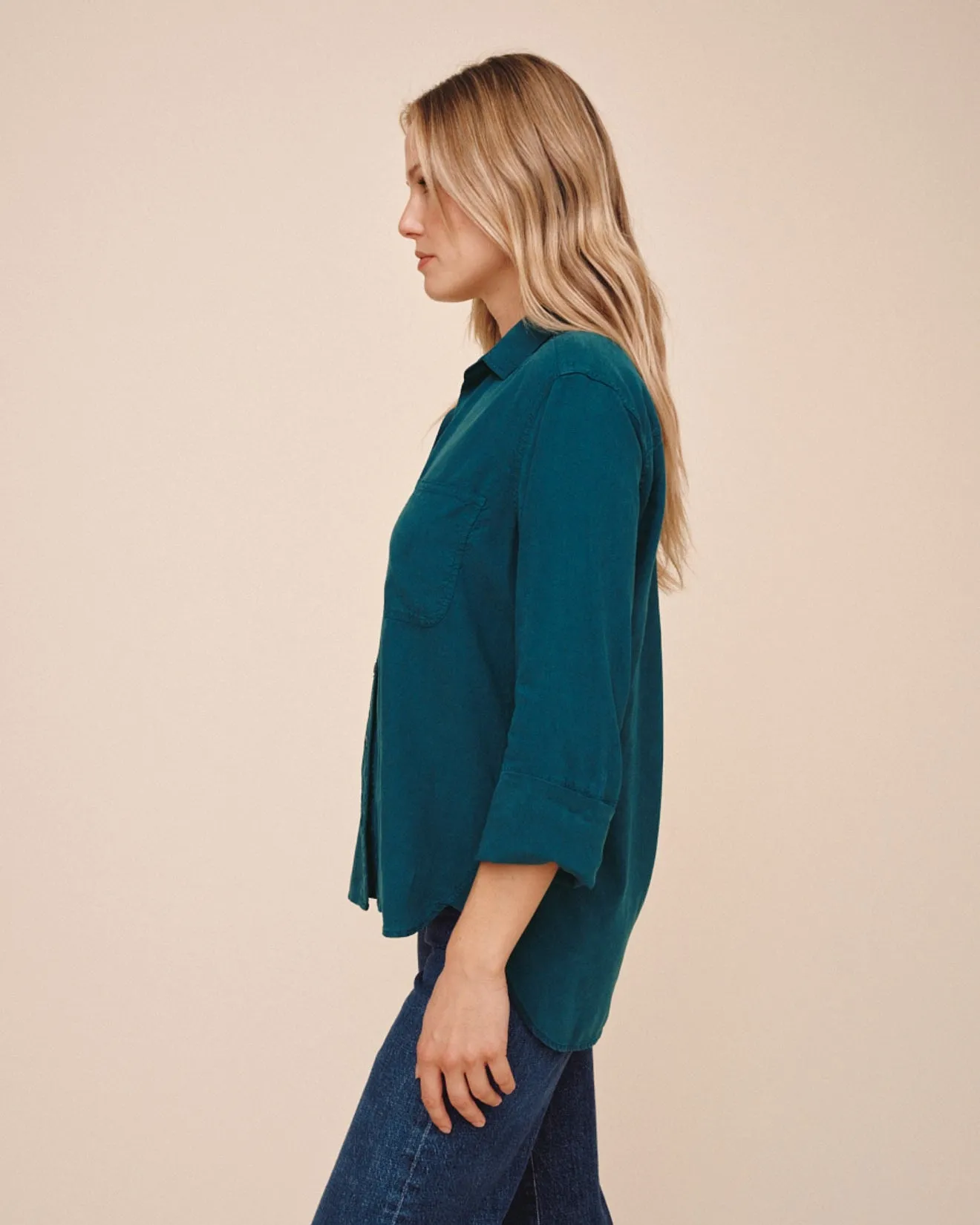 Shirt Tail Button Down - Twilight Teal sold by Bella Dahl product image thumbnail 3