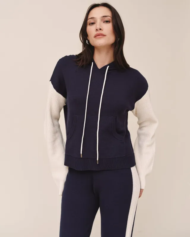 Contrast Hoodie - Midnight Frost made by Bella Dahl