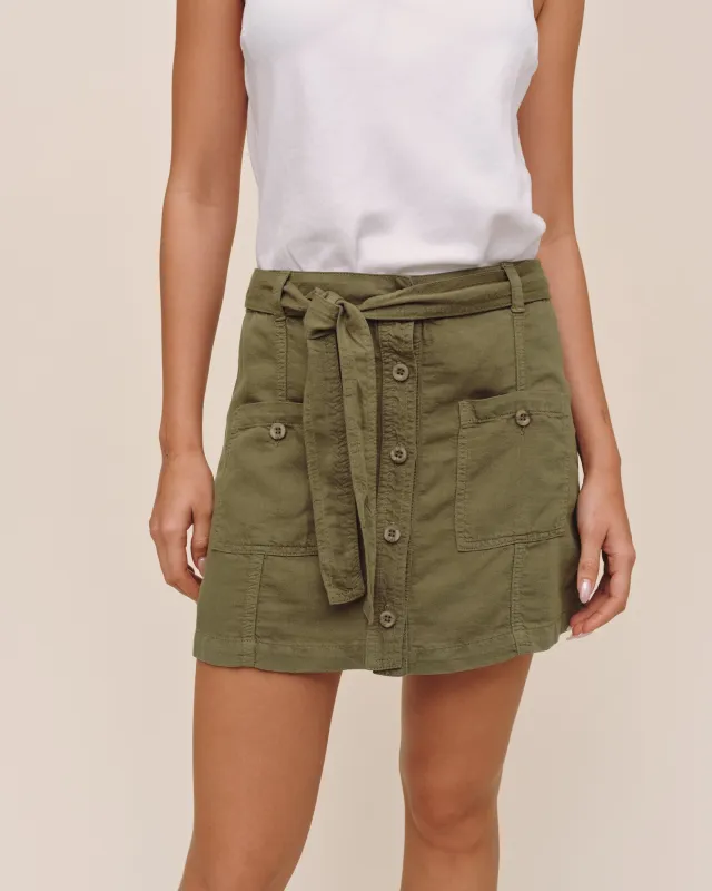 Utility Pocket Mini Skirt - Olive Green made by Bella Dahl