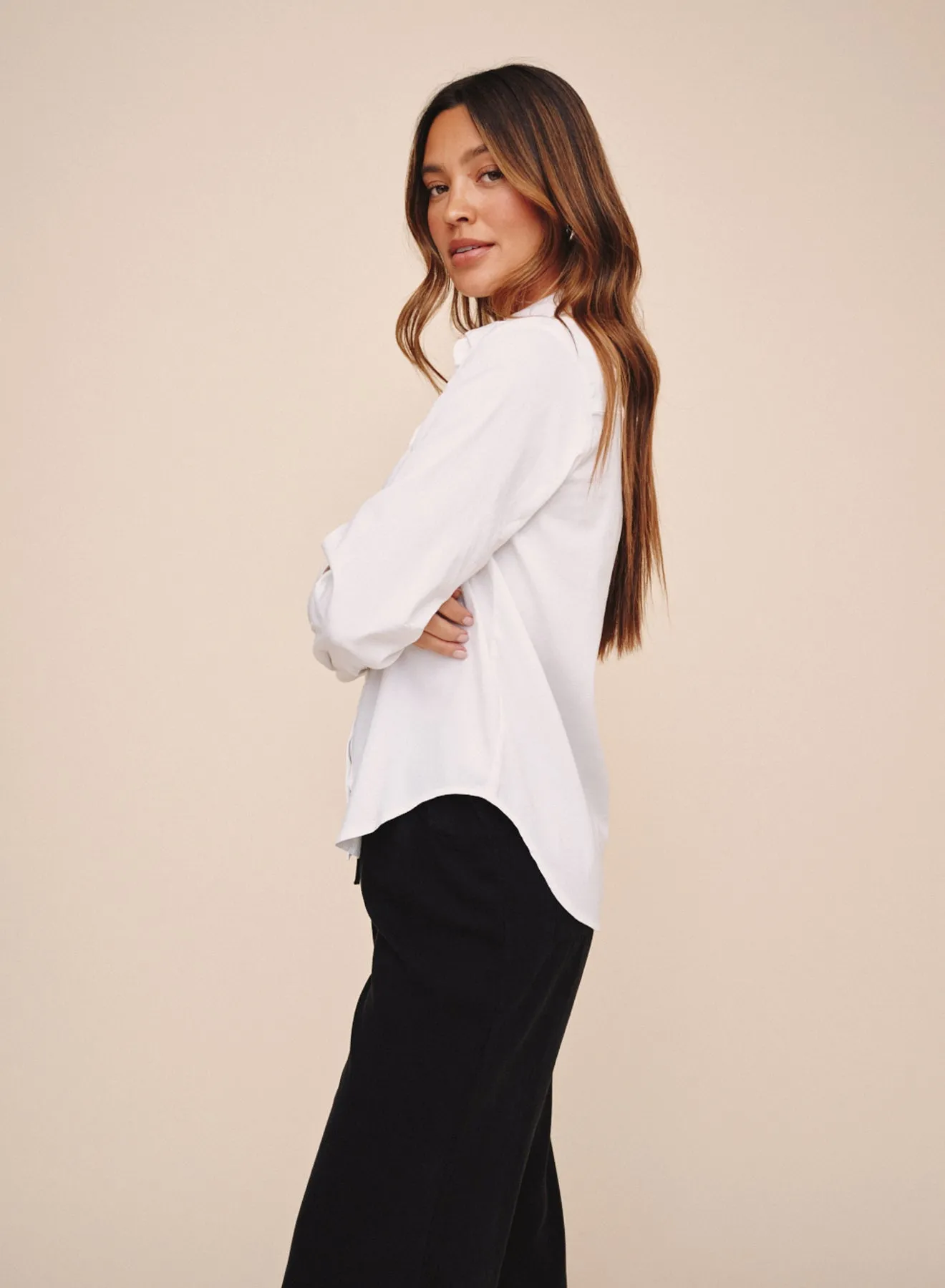 Long Sleeve Clean Shirt - White sold by Bella Dahl product image thumbnail 3