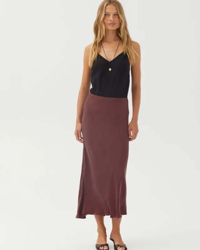 Bias Maxi Skirt - Black Cherry made by Bella Dahl