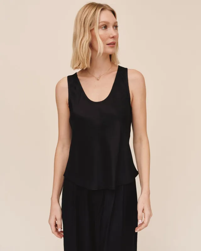Scoop Neck Tank - Black made by Bella Dahl