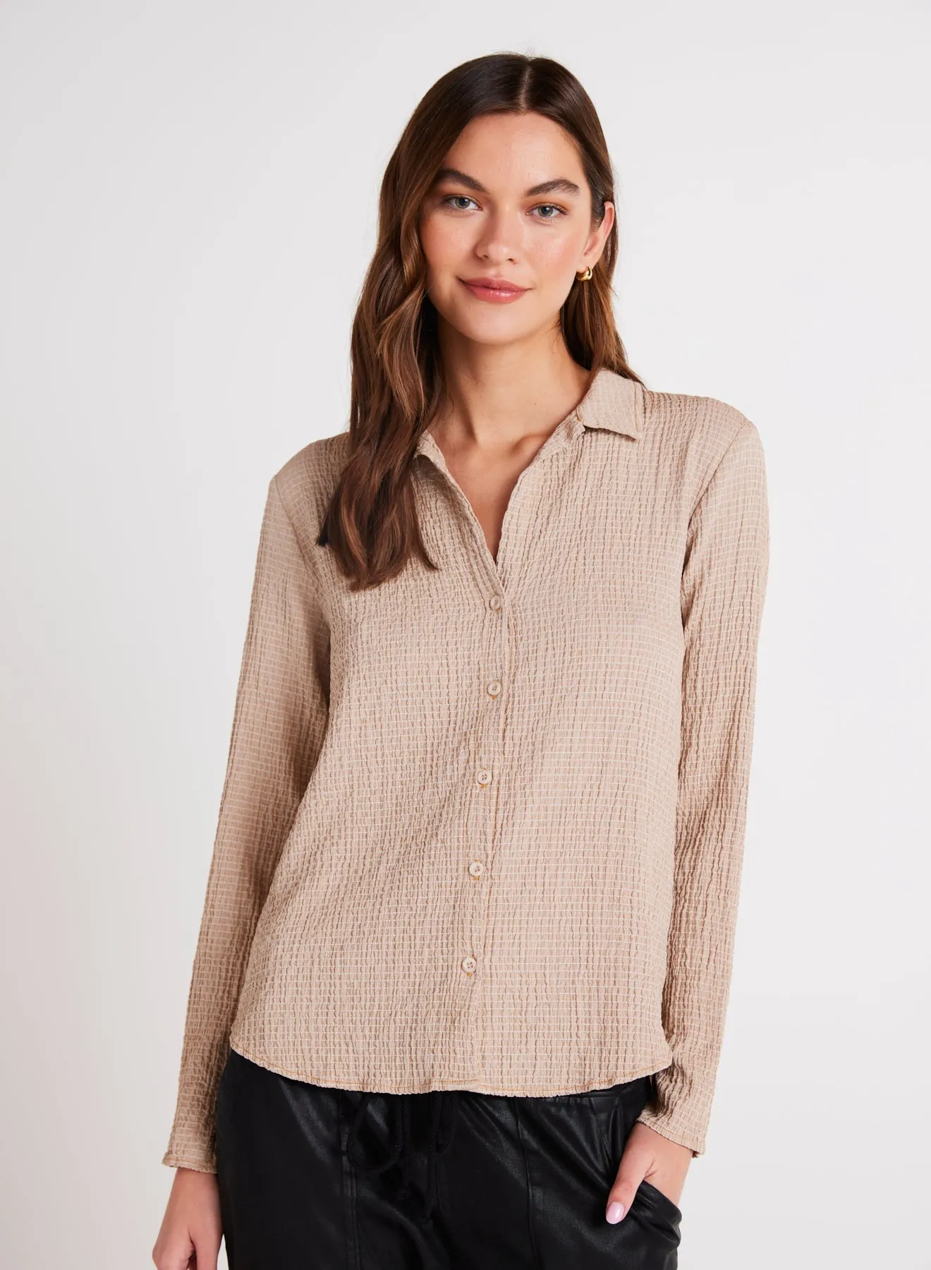 Clean Button Front Shirt - Light Oak sold by Bella Dahl